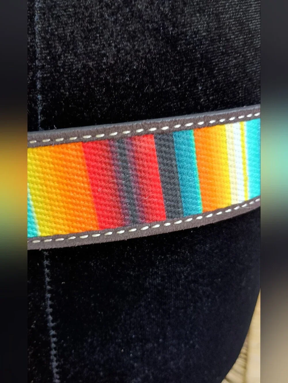 Ariat Multicolor Striped Belt with Silver Concho